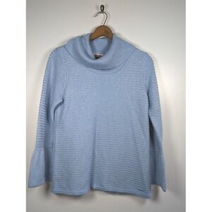 Calvin Klein Sweater Womens Size Medium Cowl Metallic Thread Fairy Chunky Winter